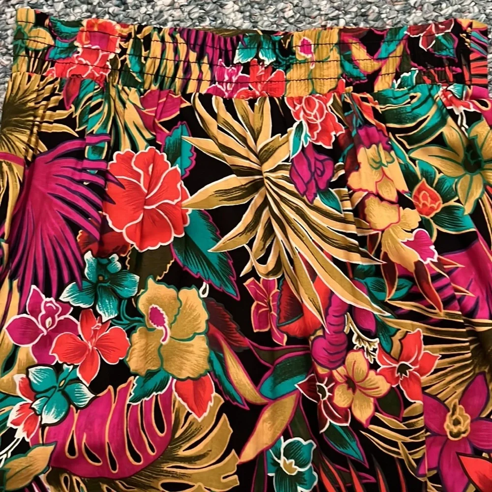 Vintage Tropical Maxi Skirt by Lee Winter Petite size Medium